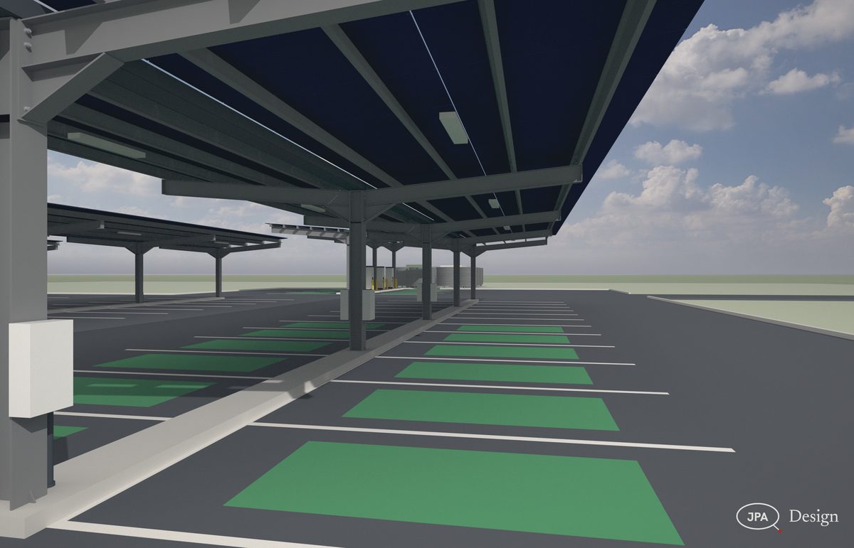 Under SC1, along the EV bays