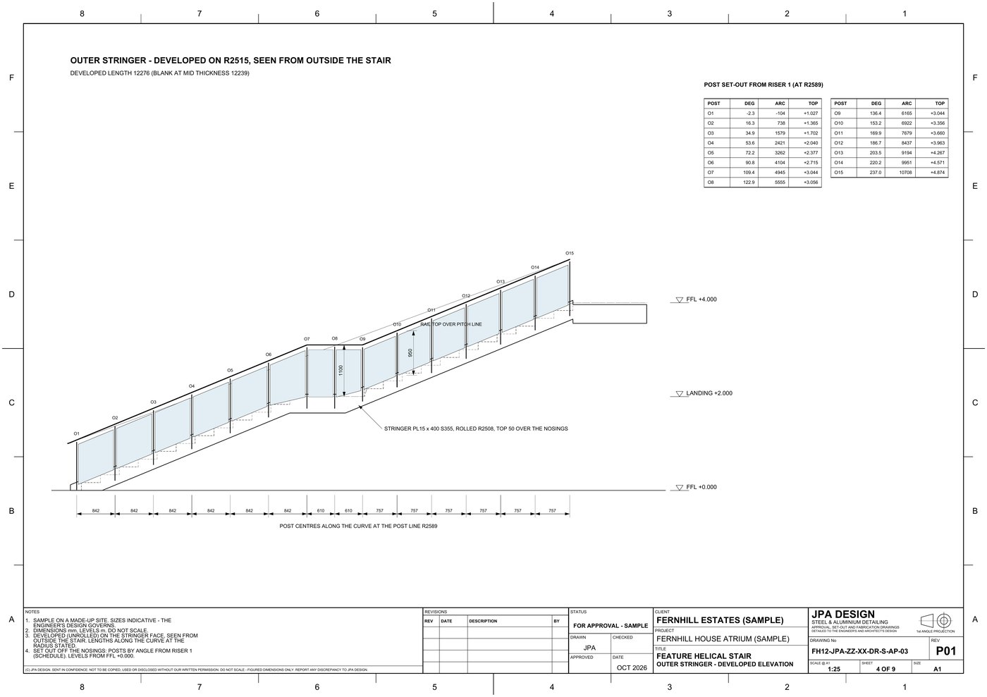 FH12-AP-03 Outer stringer, developed elevation