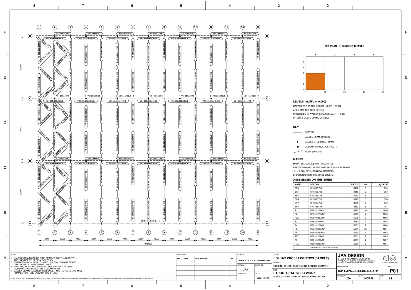 HX11-GA-11 Roof steel, phase 1