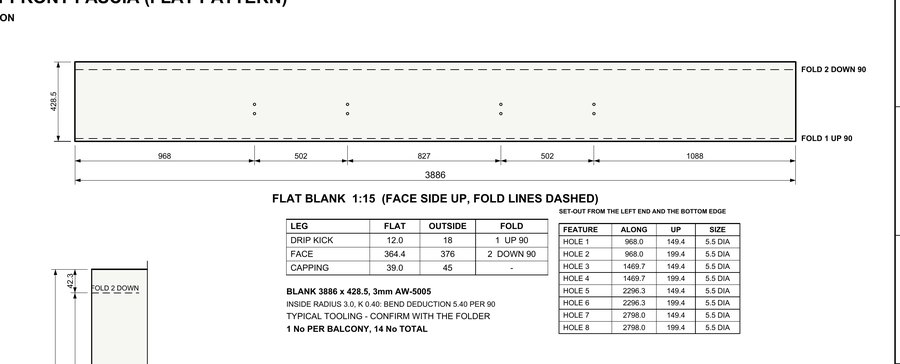 MC01-F-A20 Front fascia FA1-1, flat pattern