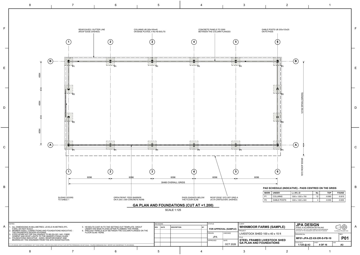 MF01-FB-10 GA plan and foundations