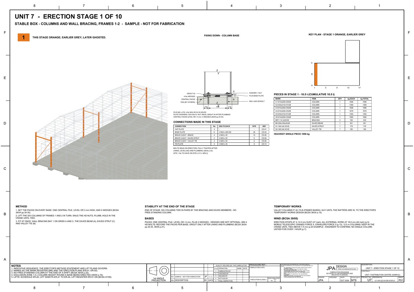 U7-ER-21 Erection stage 1 of 10